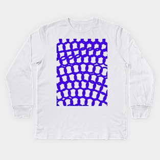 blue locks pattern background abstract Kids Long Sleeve T-Shirt